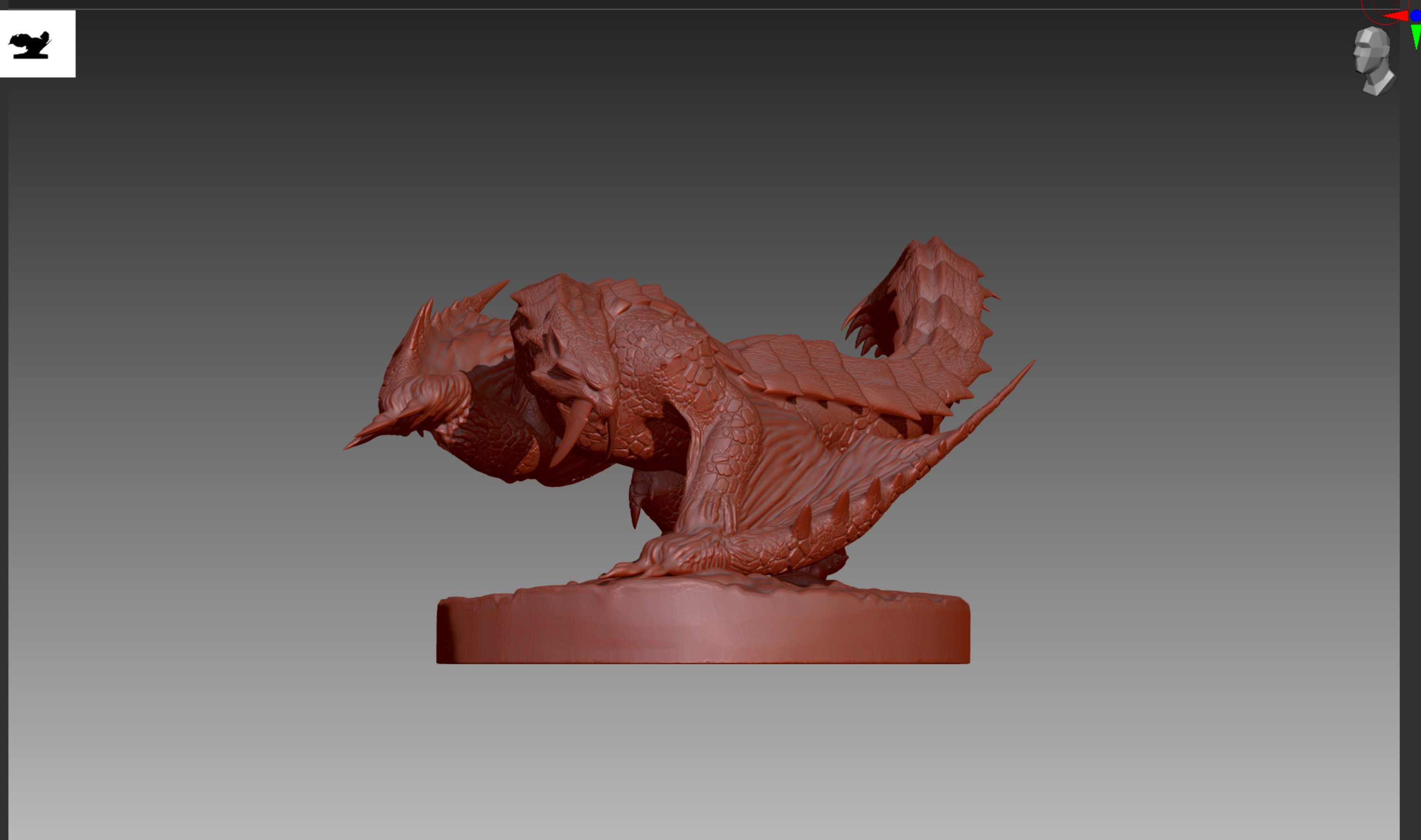 Monster Hunter Barioth OBJ and STL 3D print model_8