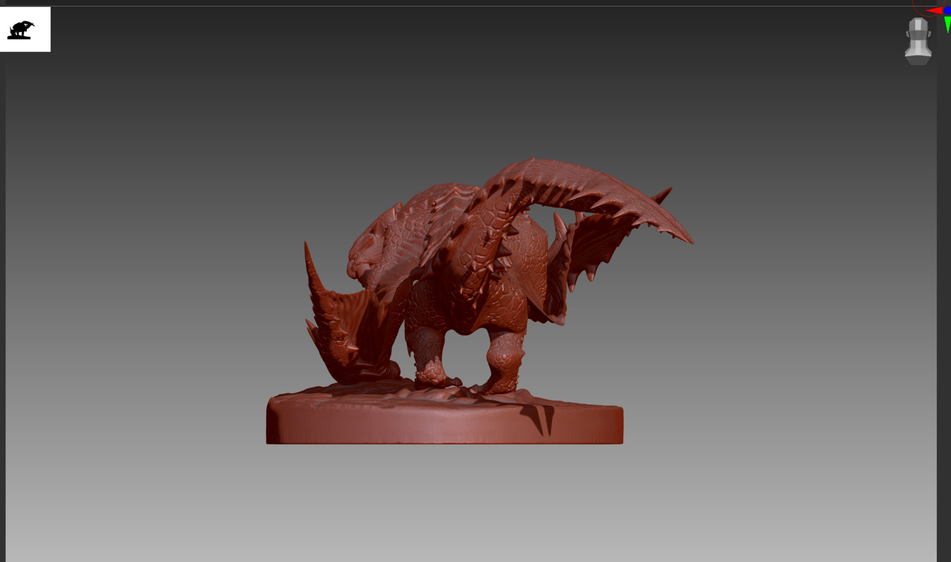 Monster Hunter Barioth OBJ and STL 3D print model_3