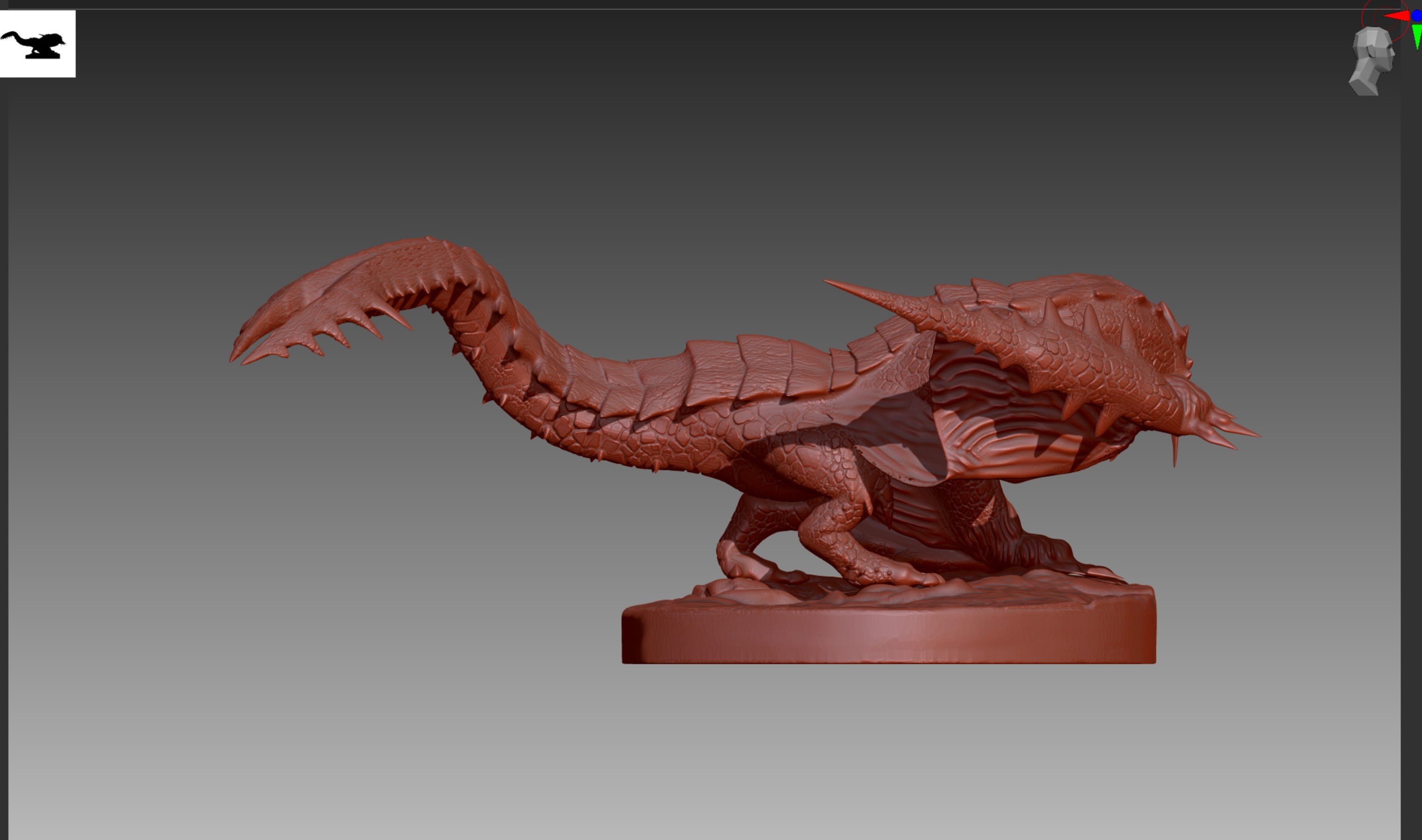 Monster Hunter Barioth OBJ and STL 3D print model_5