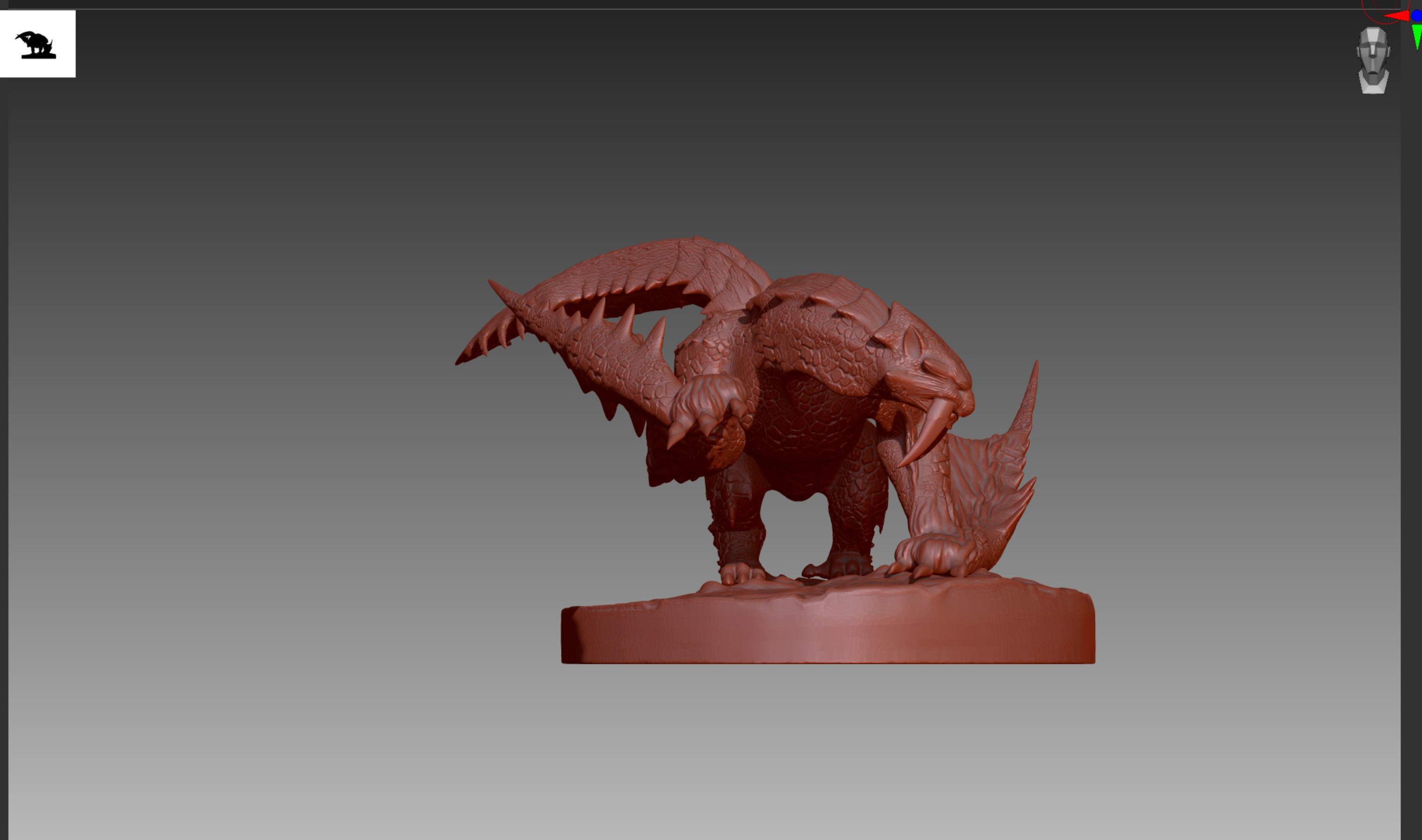 Monster Hunter Barioth OBJ and STL 3D print model_7