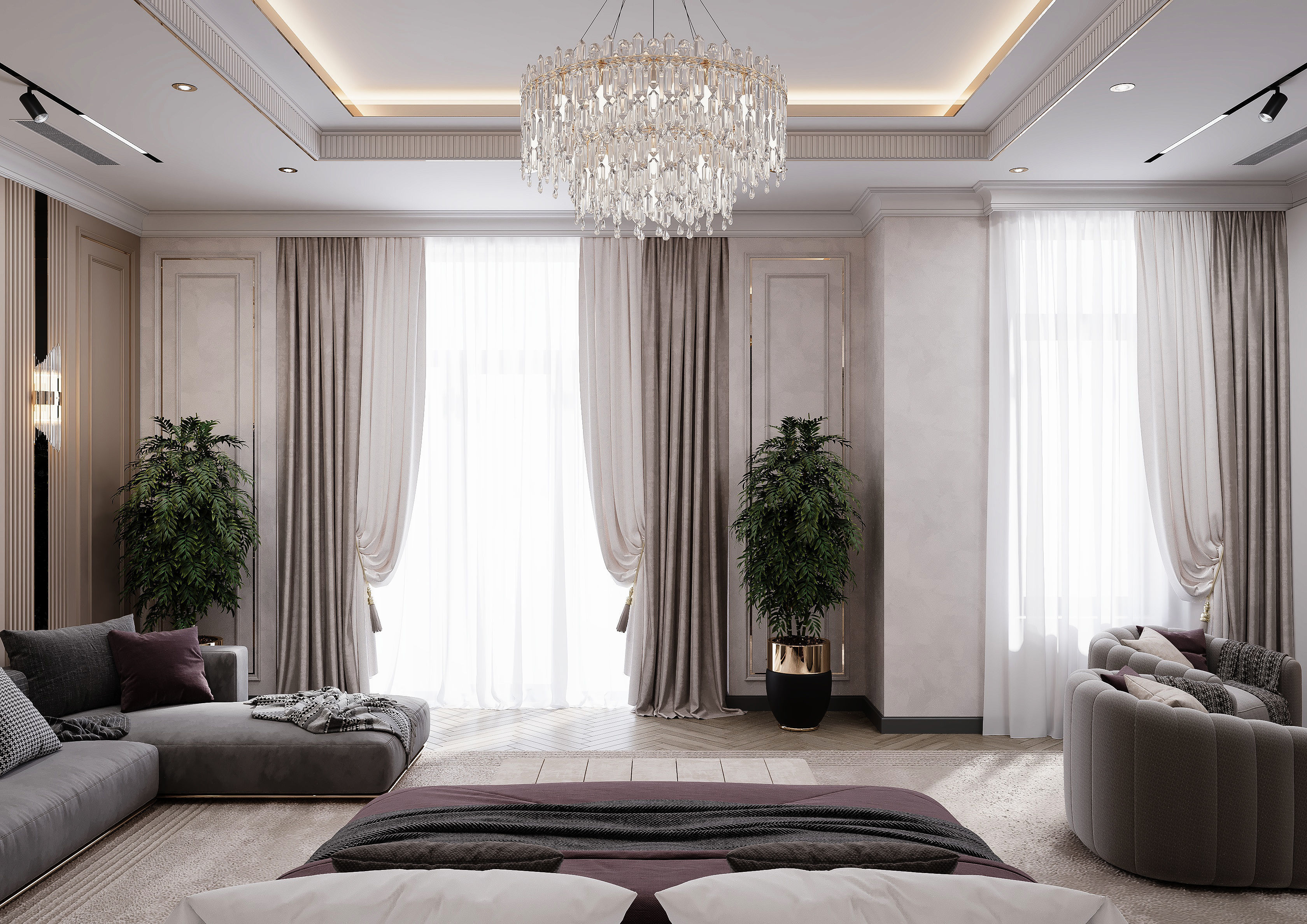 Interior Newclassic Bedroom 3D model_3