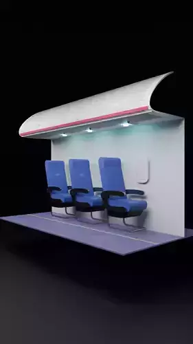 Wizz Air Airplane cabin Low-poly 3D model