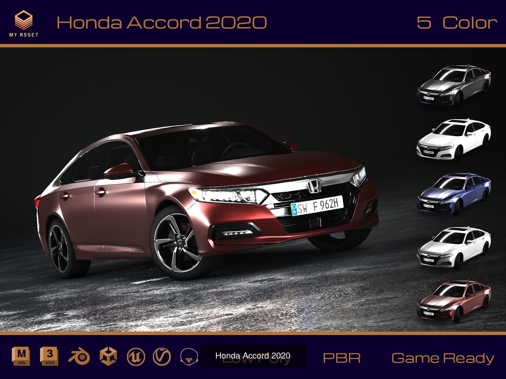 LowPoly Car Set 01 3D Model Collection_4