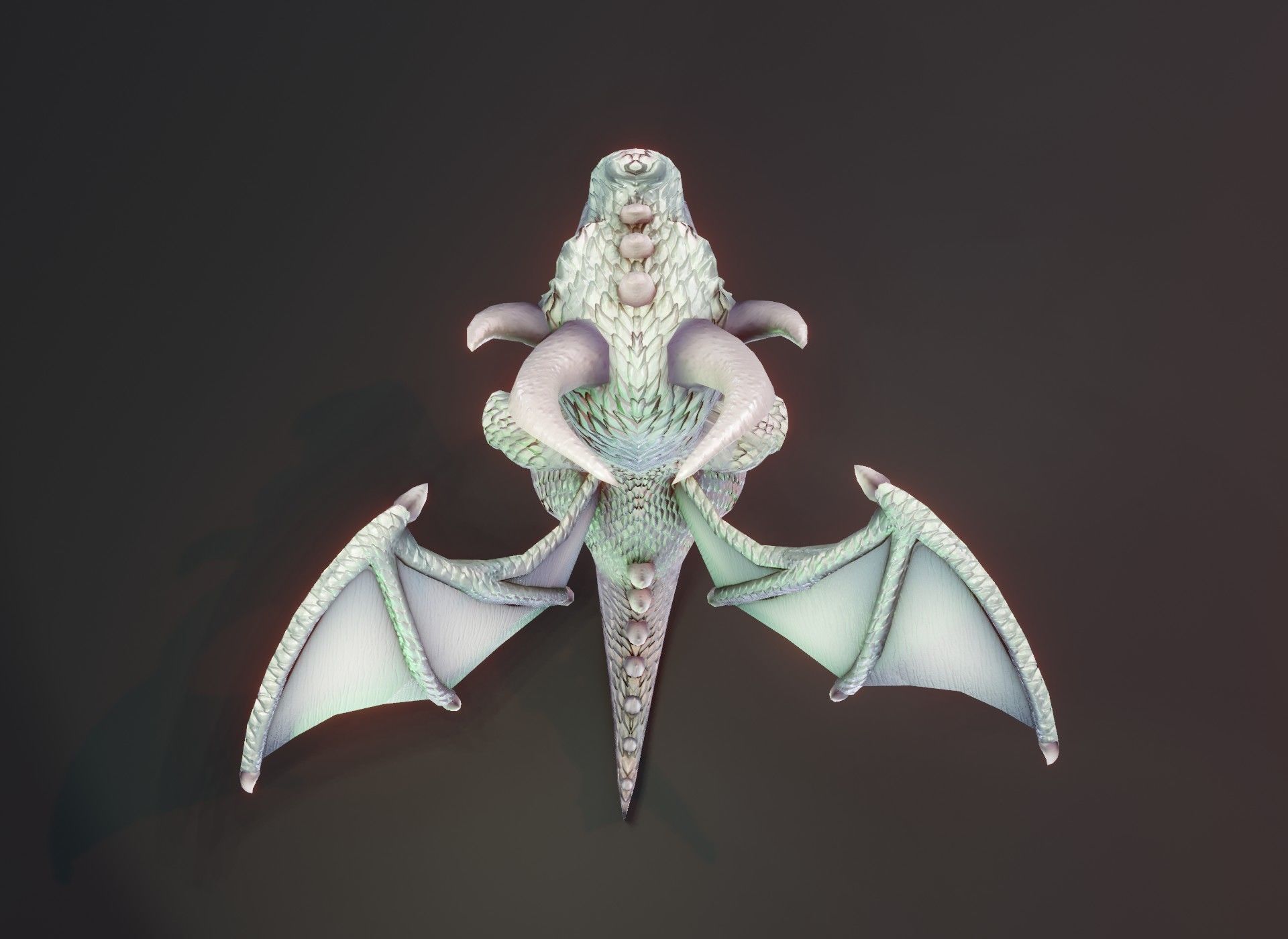 Cartoon Silver Dragon 3D Model Low-poly 3D model_12