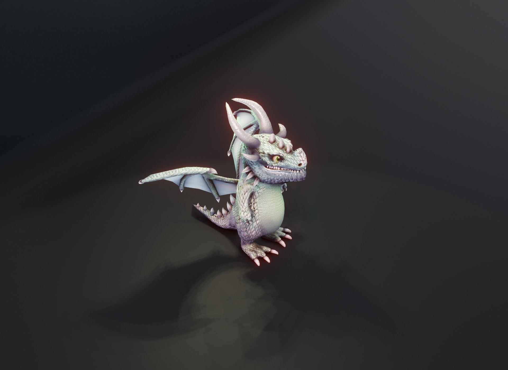 Cartoon Silver Dragon 3D Model Low-poly 3D model_19