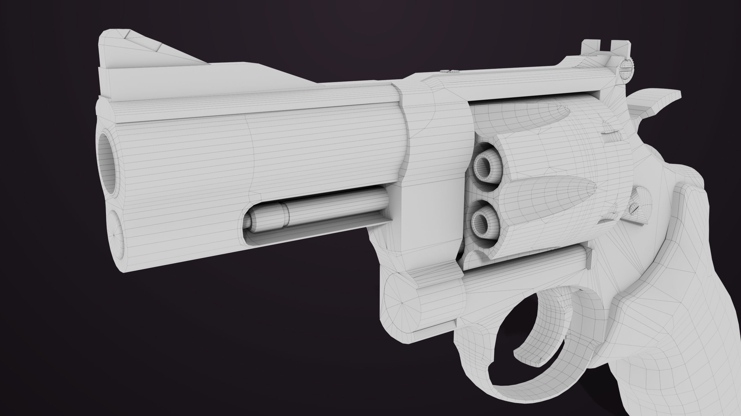 Small Revolver 06 Silver Generic All PBR Unity UE Textures Low-poly 3D model_29