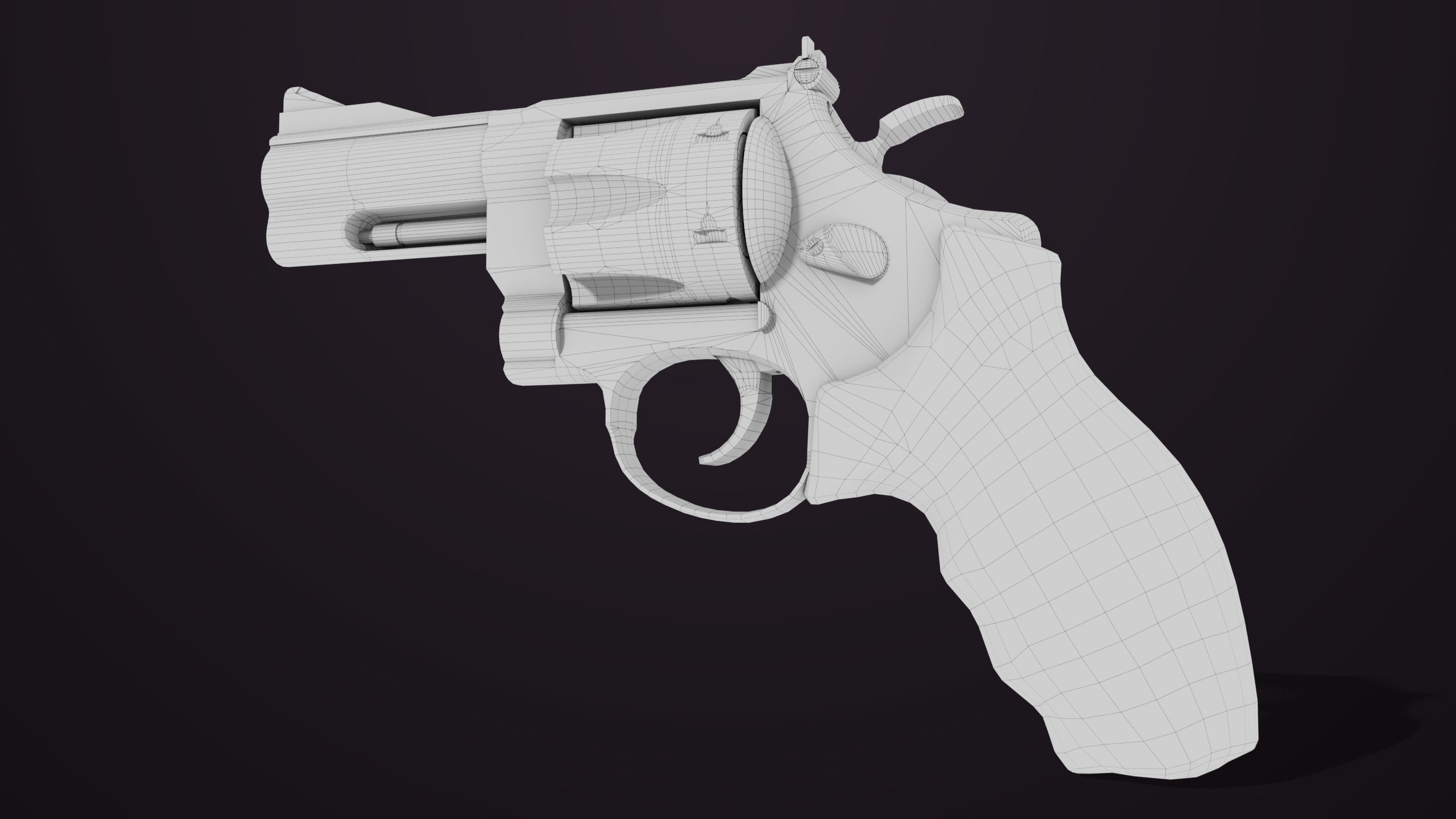 Small Revolver 06 Silver Generic All PBR Unity UE Textures Low-poly 3D model_35