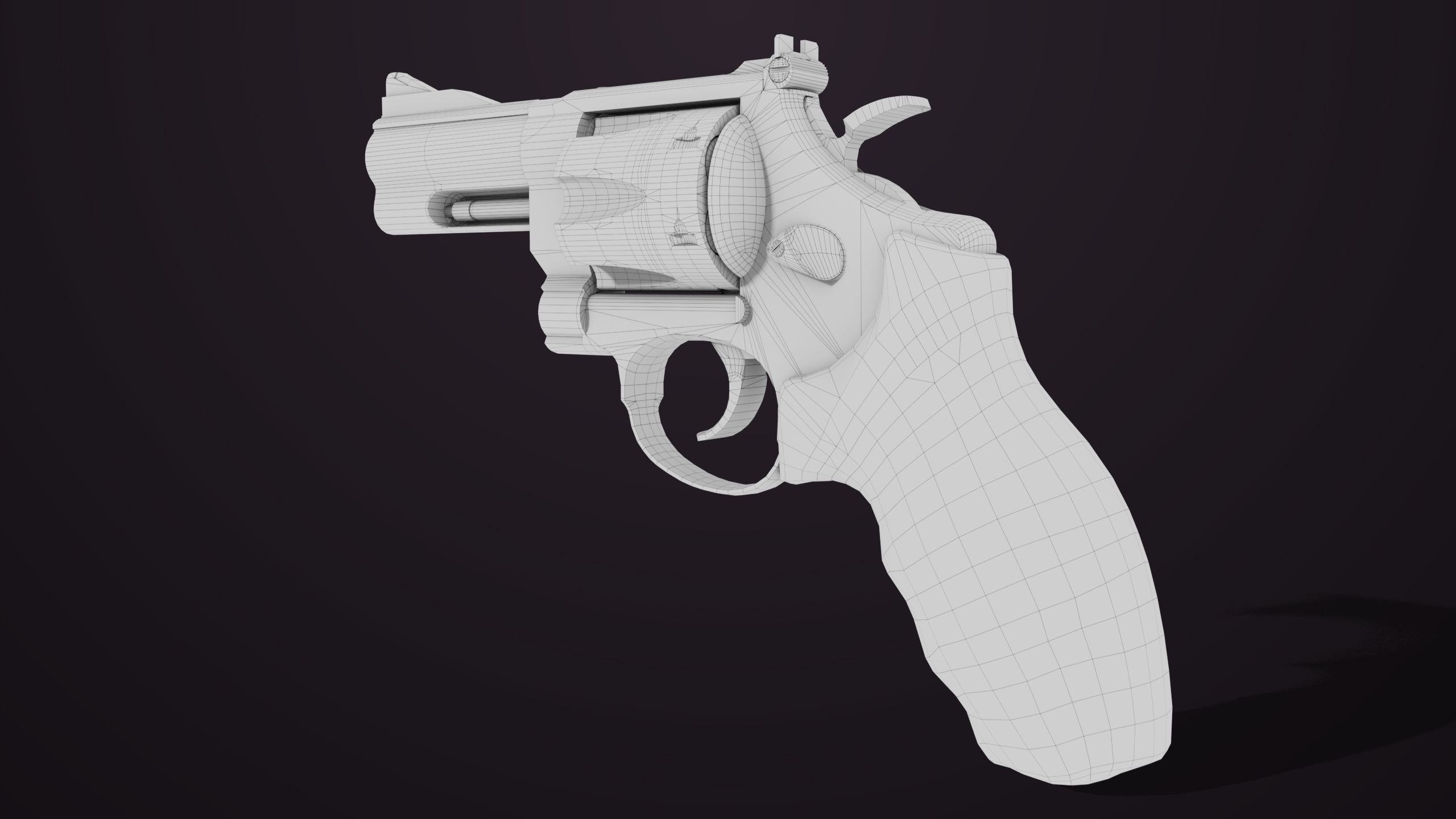 Small Revolver 06 Silver Generic All PBR Unity UE Textures Low-poly 3D model_28