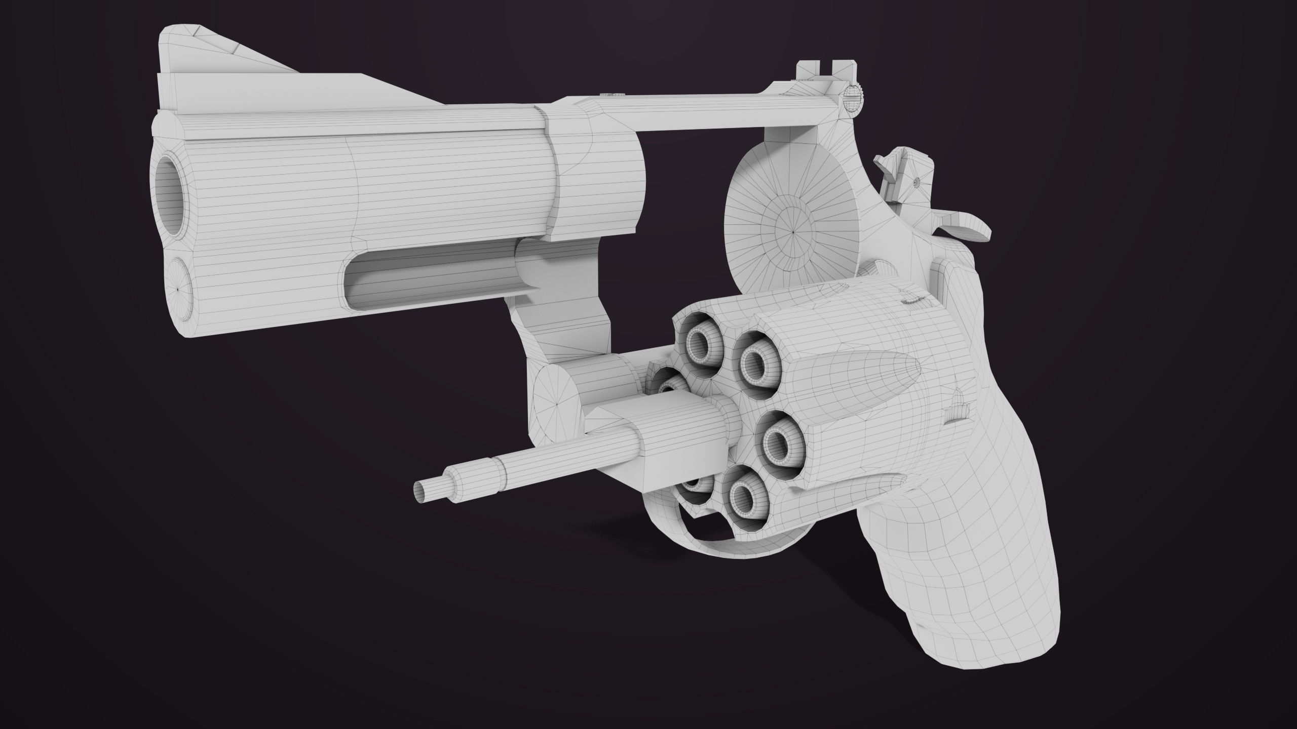 Small Revolver 06 Silver Generic All PBR Unity UE Textures Low-poly 3D model_37