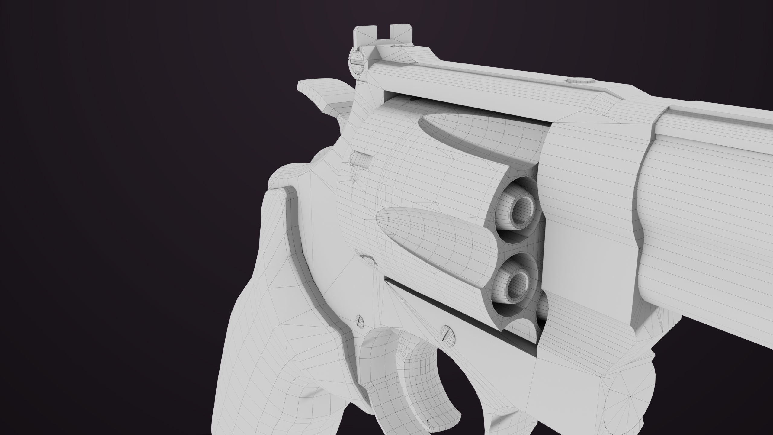 Small Revolver 06 Silver Generic All PBR Unity UE Textures Low-poly 3D model_33