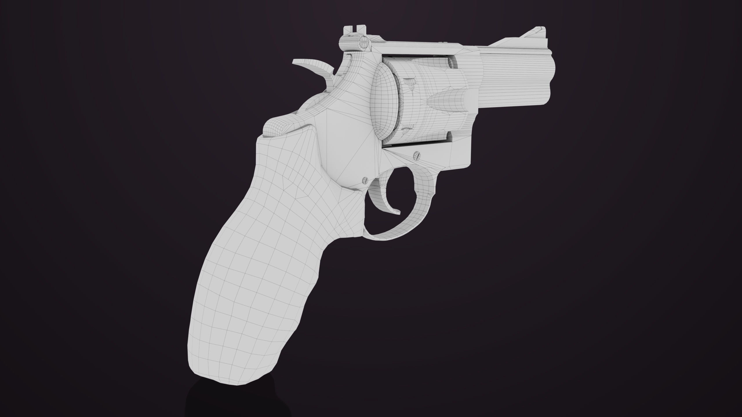 Small Revolver 06 Silver Generic All PBR Unity UE Textures Low-poly 3D model_26