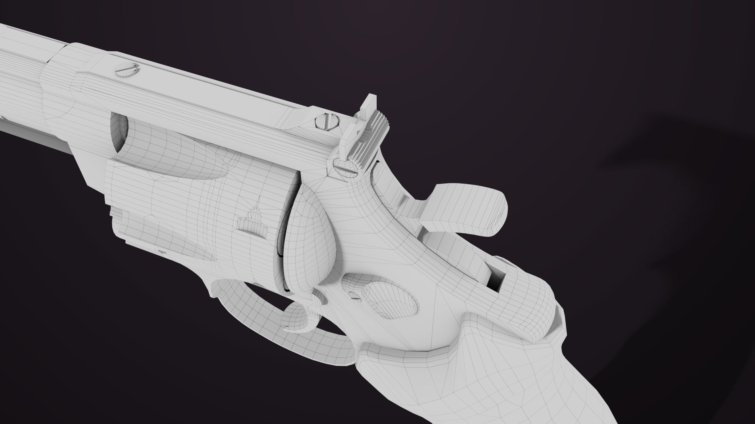 Small Revolver 06 Silver Generic All PBR Unity UE Textures Low-poly 3D model_34