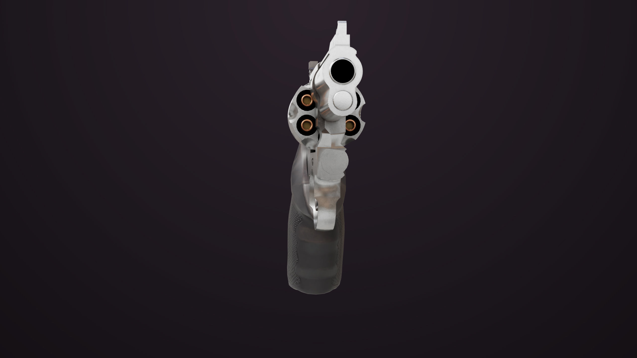 Small Revolver 06 Silver Generic All PBR Unity UE Textures Low-poly 3D model_5