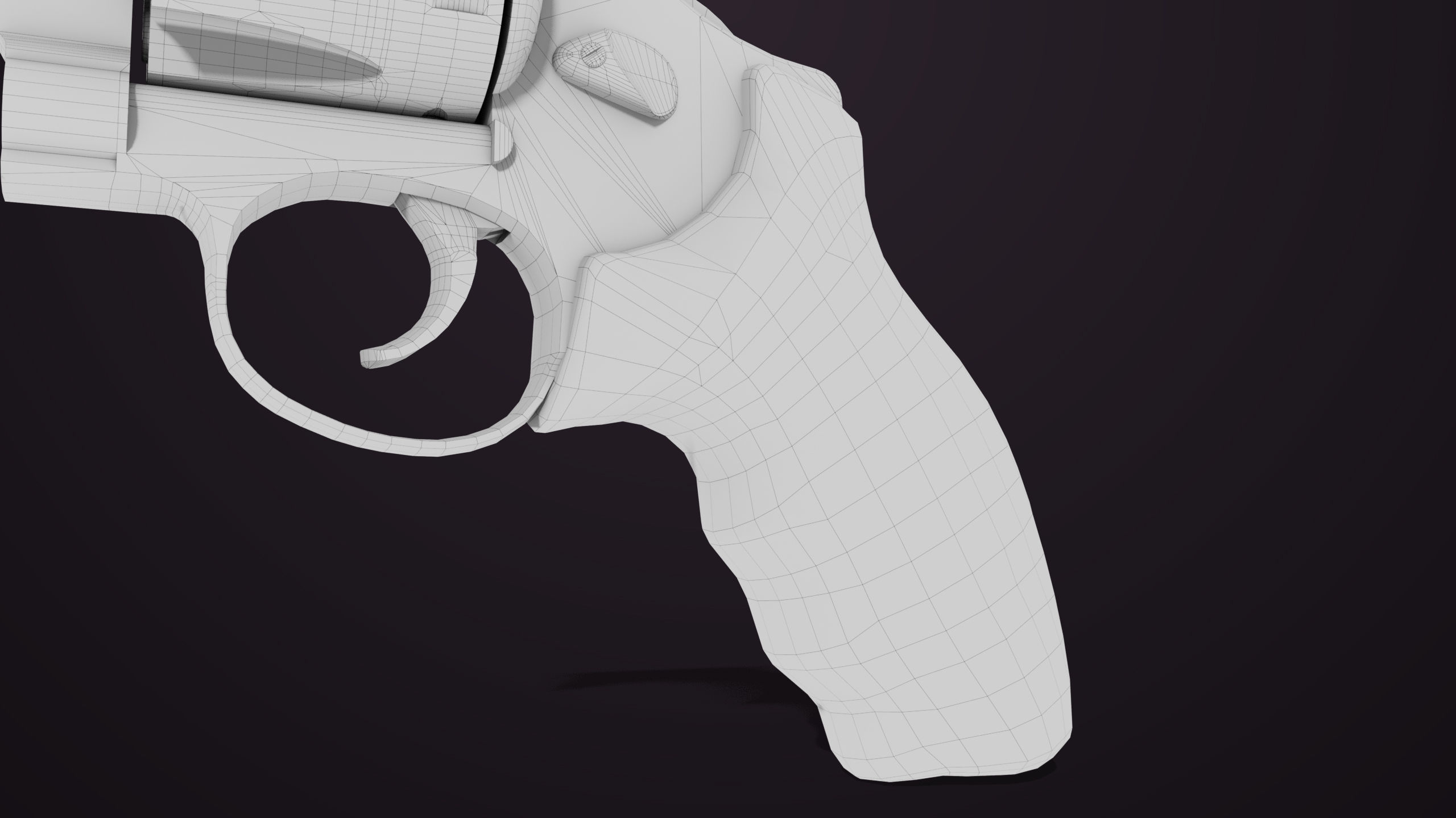 Small Revolver 06 Silver Generic All PBR Unity UE Textures Low-poly 3D model_32