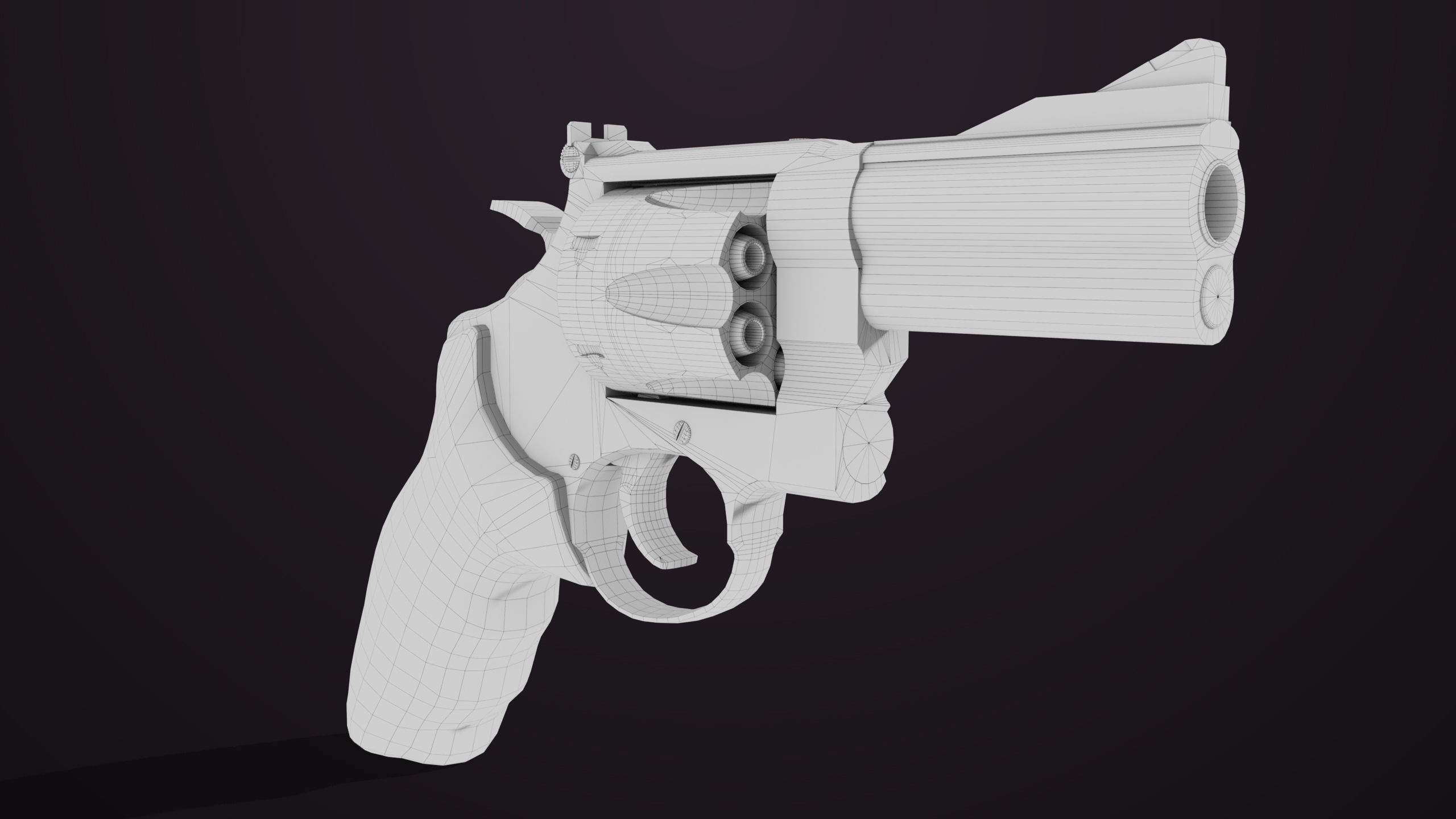 Small Revolver 06 Silver Generic All PBR Unity UE Textures Low-poly 3D model_24