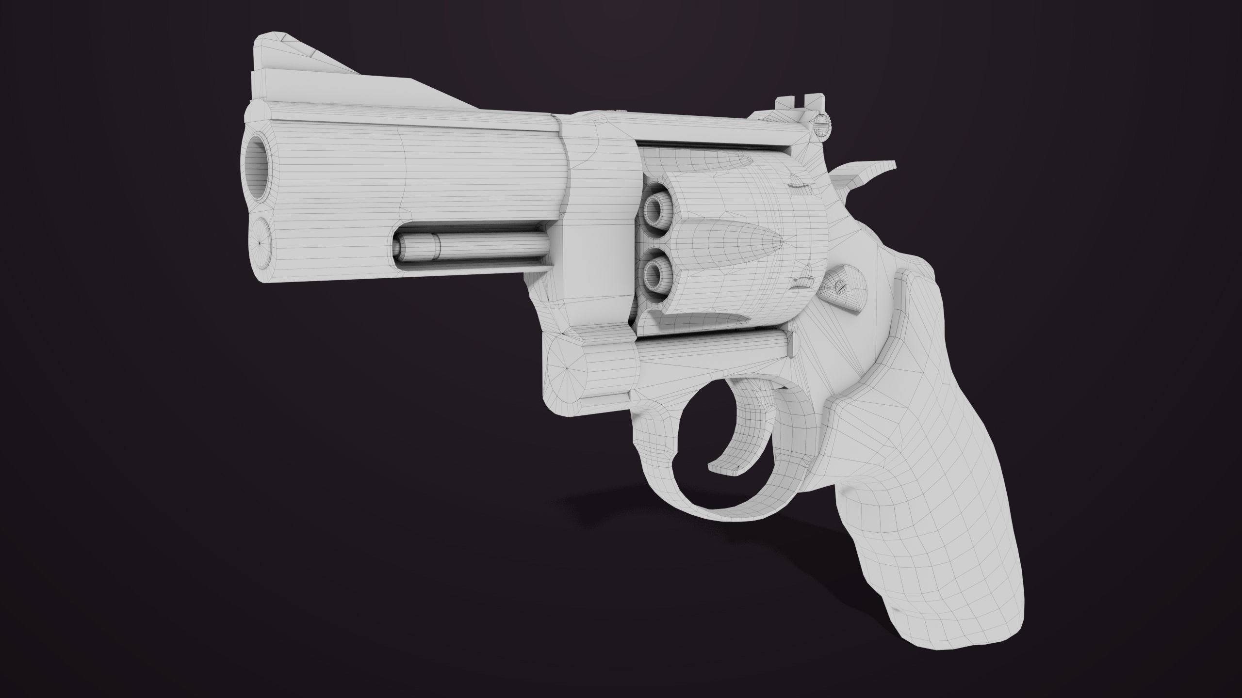 Small Revolver 06 Silver Generic All PBR Unity UE Textures Low-poly 3D model_22