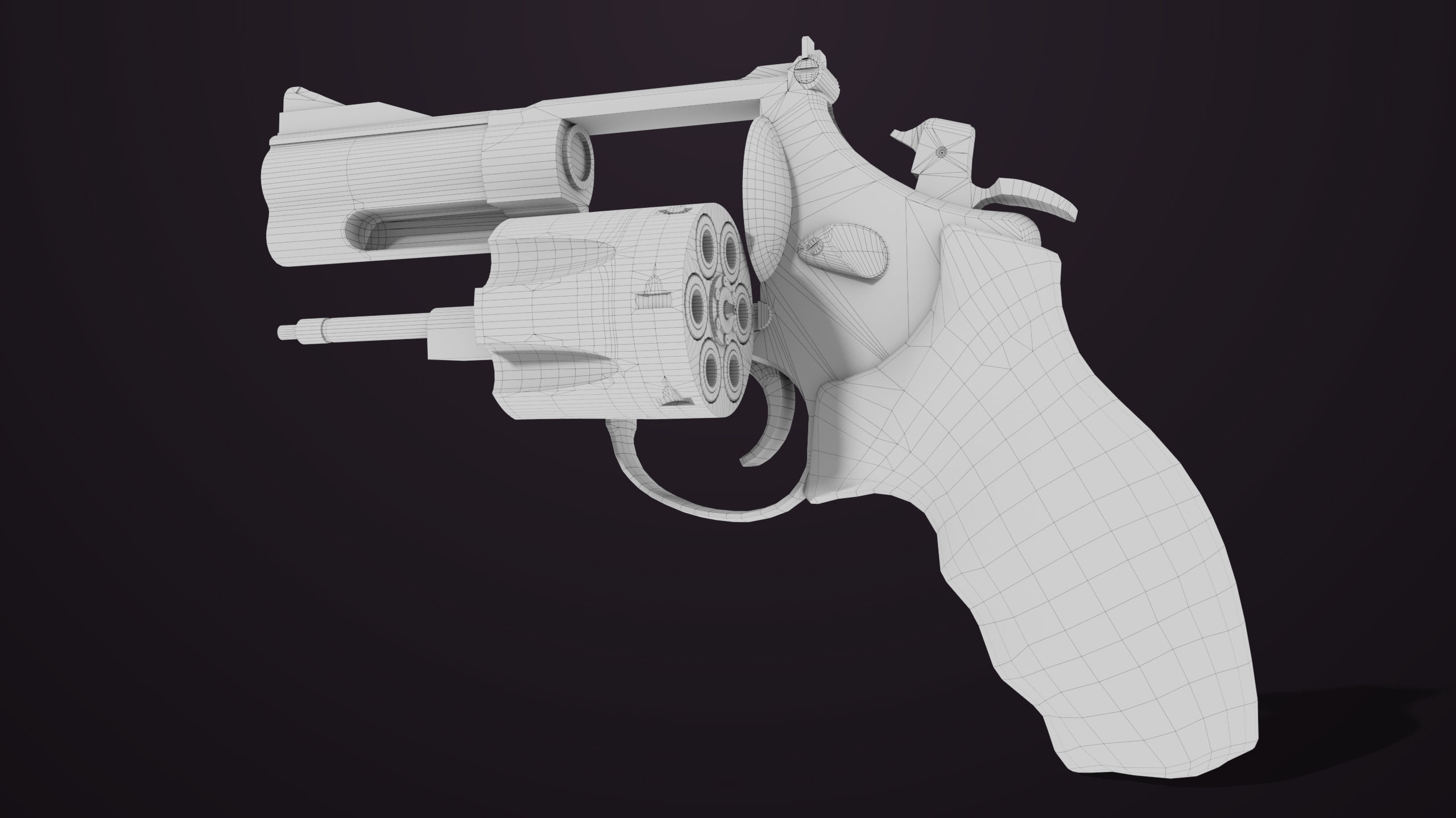 Small Revolver 06 Silver Generic All PBR Unity UE Textures Low-poly 3D model_36