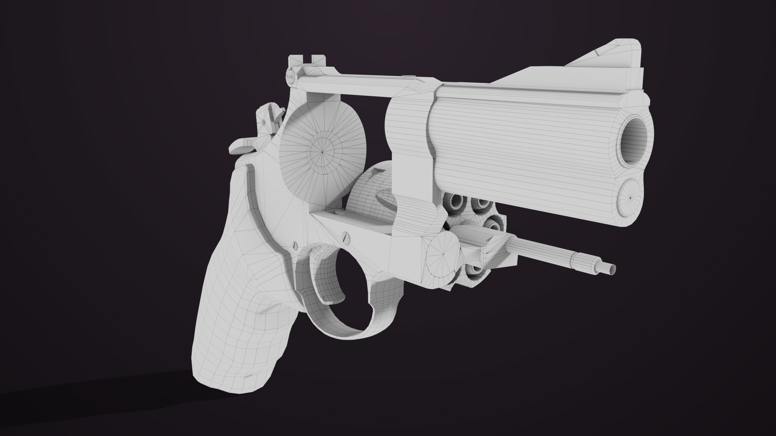 Small Revolver 06 Silver Generic All PBR Unity UE Textures Low-poly 3D model_41