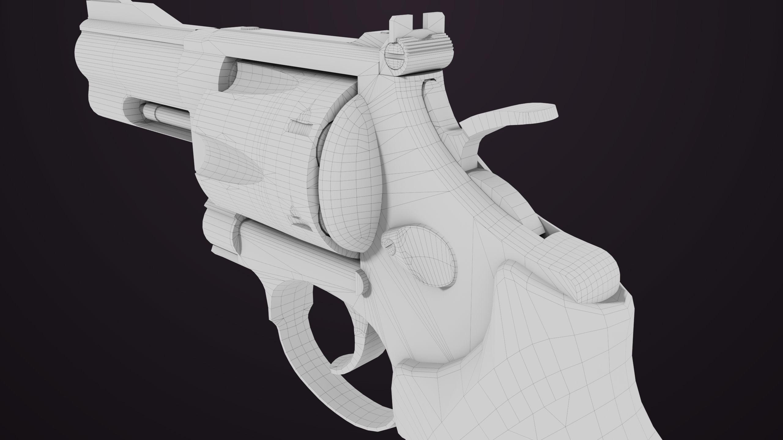 Small Revolver 06 Silver Generic All PBR Unity UE Textures Low-poly 3D model_31