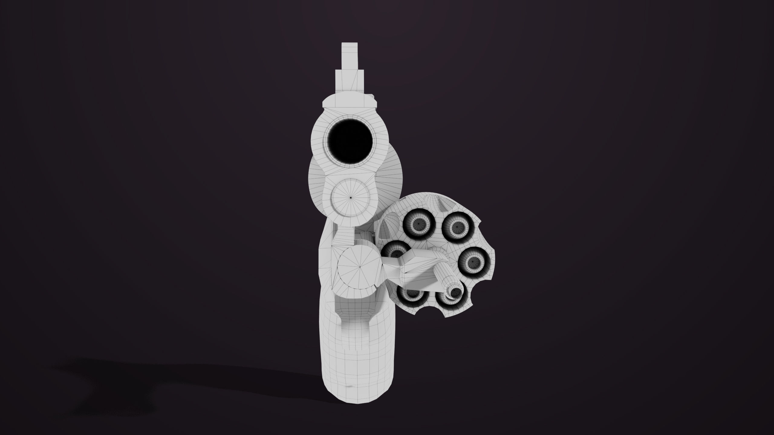 Small Revolver 06 Silver Generic All PBR Unity UE Textures Low-poly 3D model_42
