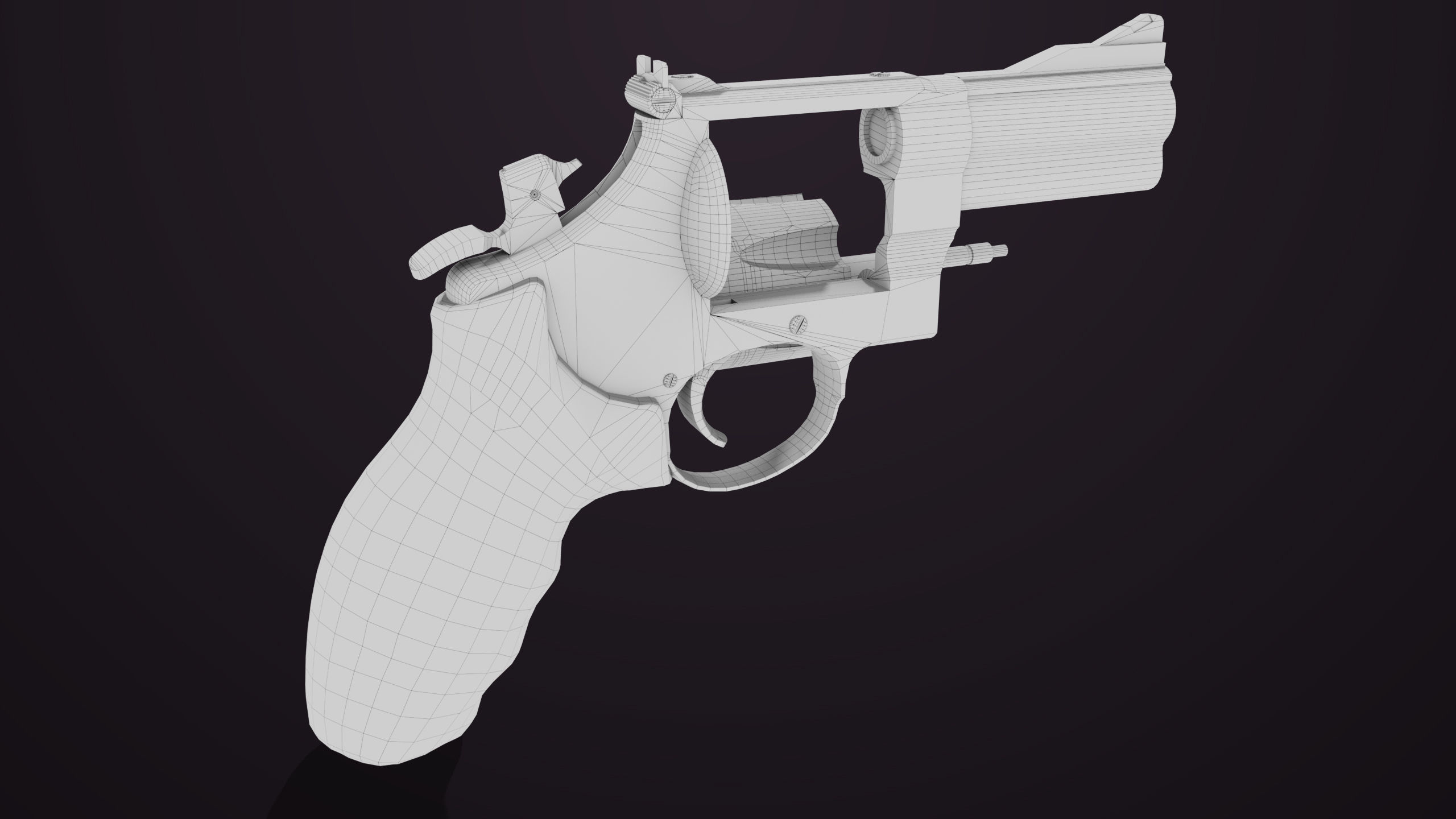 Small Revolver 06 Silver Generic All PBR Unity UE Textures Low-poly 3D model_40
