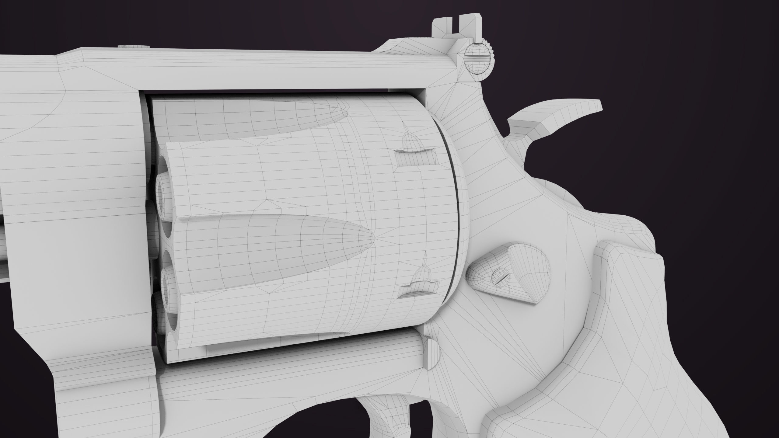 Small Revolver 06 Silver Generic All PBR Unity UE Textures Low-poly 3D model_30