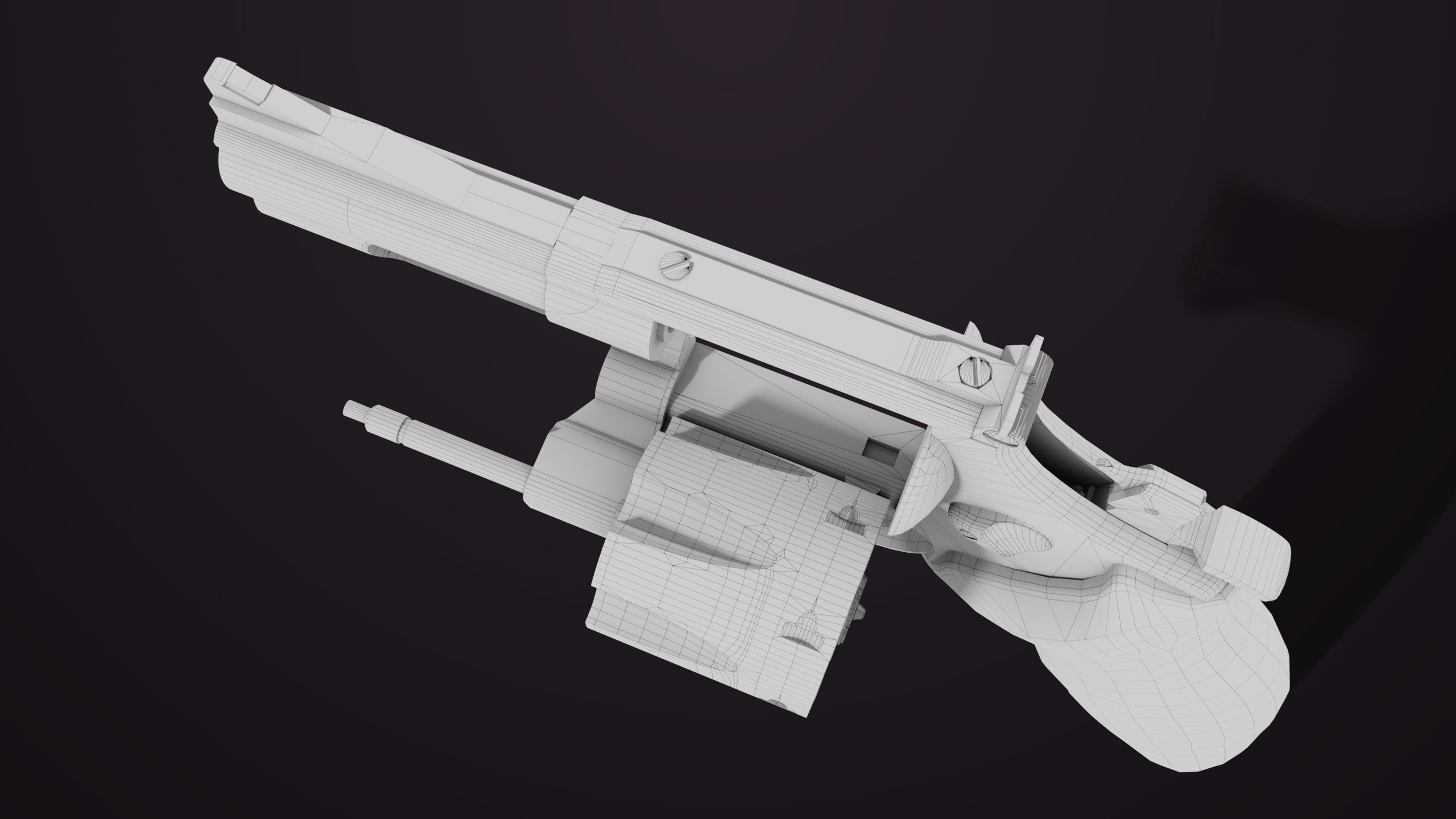 Small Revolver 06 Silver Generic All PBR Unity UE Textures Low-poly 3D model_39