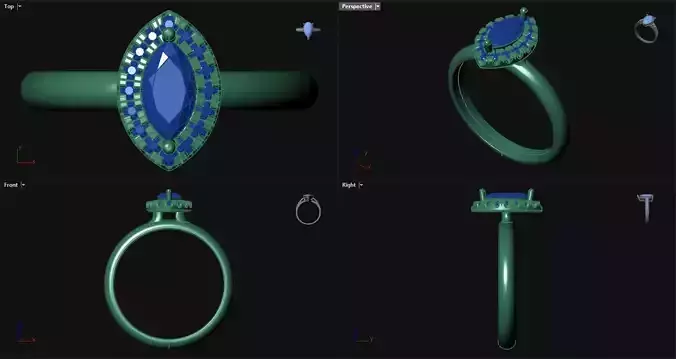 Diamond Marquise Engagement Ring 