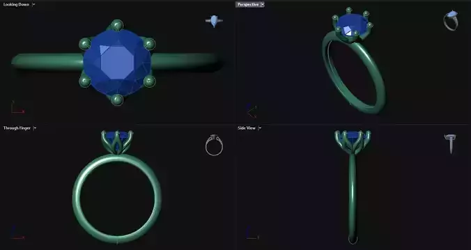 6 Prong Diamond Round Engagement Ring 