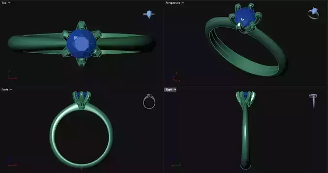 Diamond Round Engagement Ring 