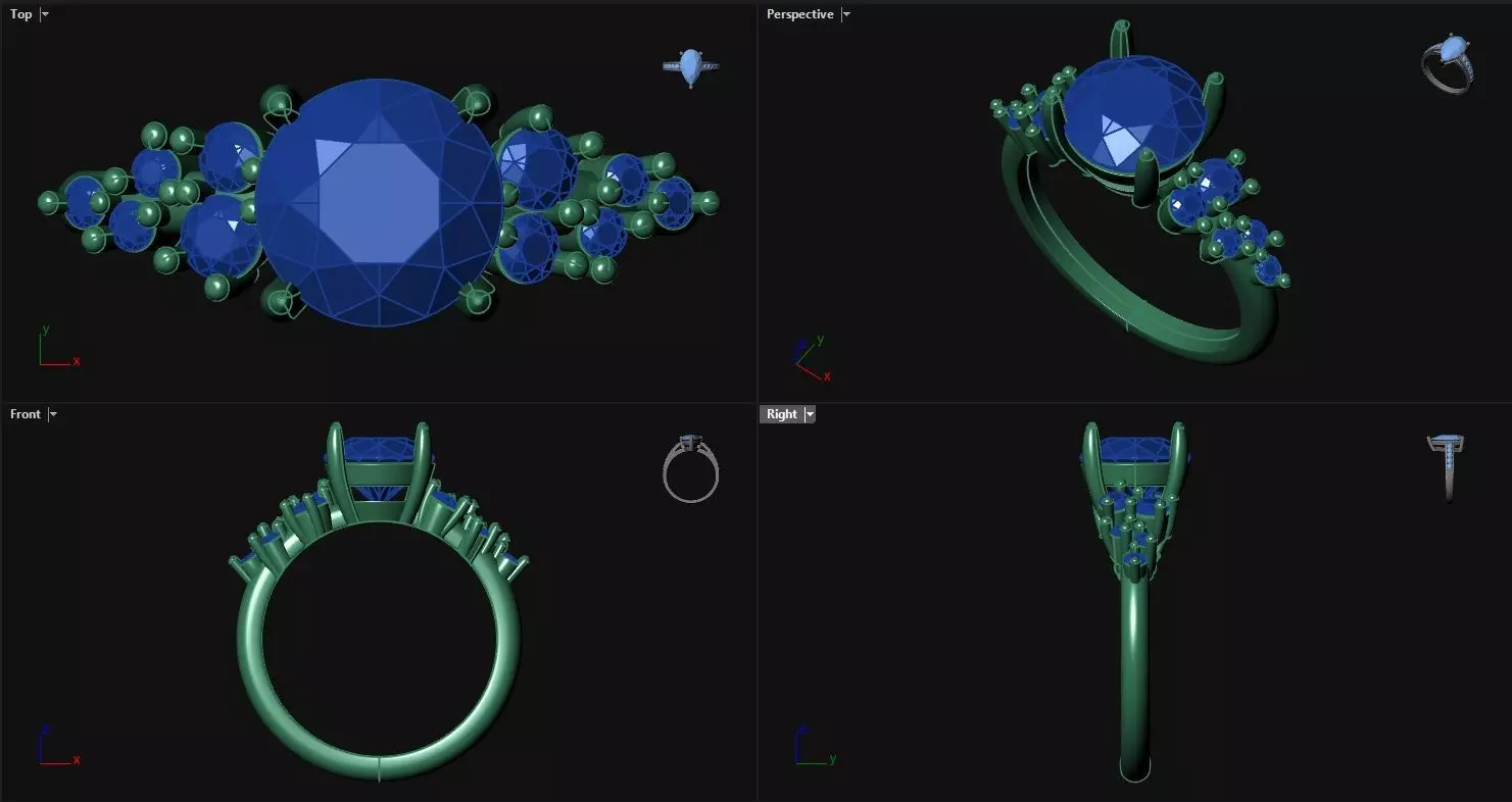 1ct Diamond Round Engagement Ring 3D print model