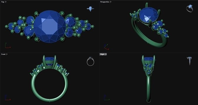 1ct Diamond Round Engagement Ring  3D print model