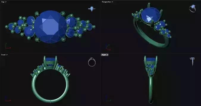 1ct Diamond Round Engagement Ring 