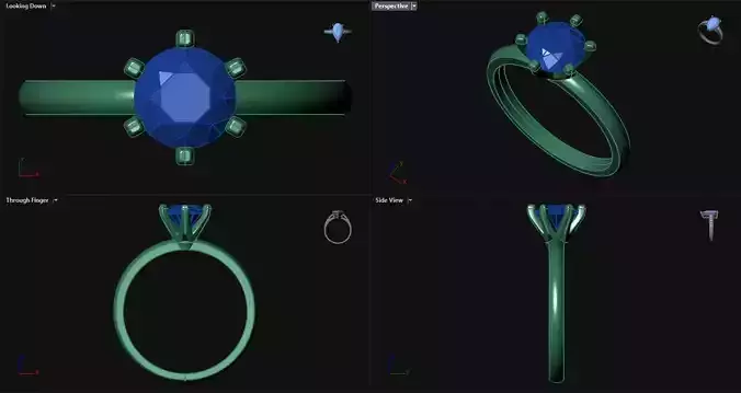 6 Prong Peg Head Diamond Round Engagement Ring 