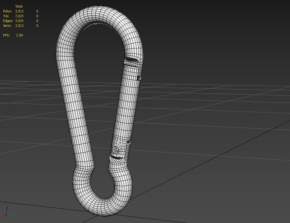 Carabiner Hook M01B Low-poly 3D model_7