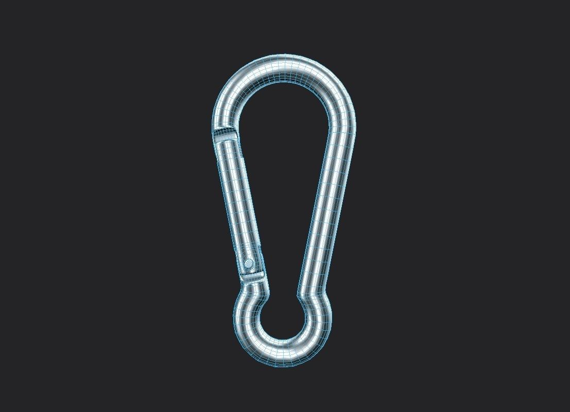 Carabiner Hook M01B Low-poly 3D model_6