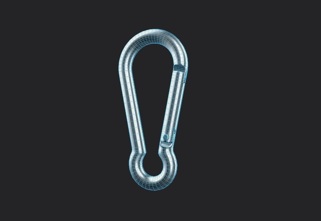 Carabiner Hook M01B Low-poly 3D model_1