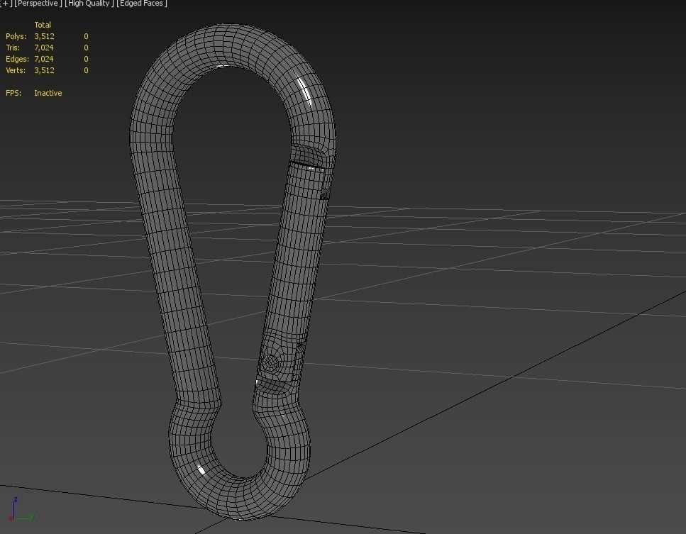 Carabiner Hook M01B Low-poly 3D model_2