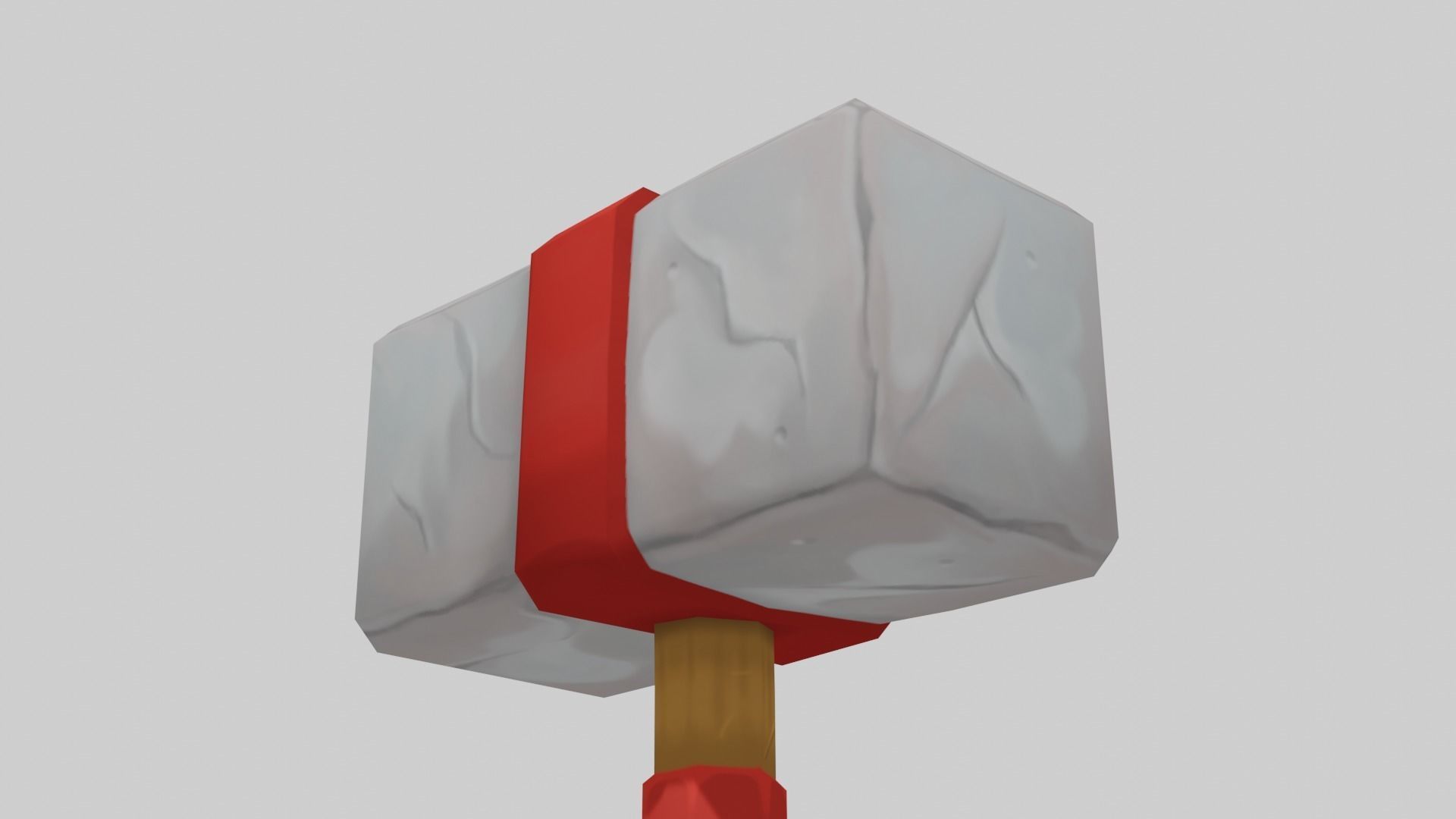 Stone Hammer - Hand Painted 3D model_3