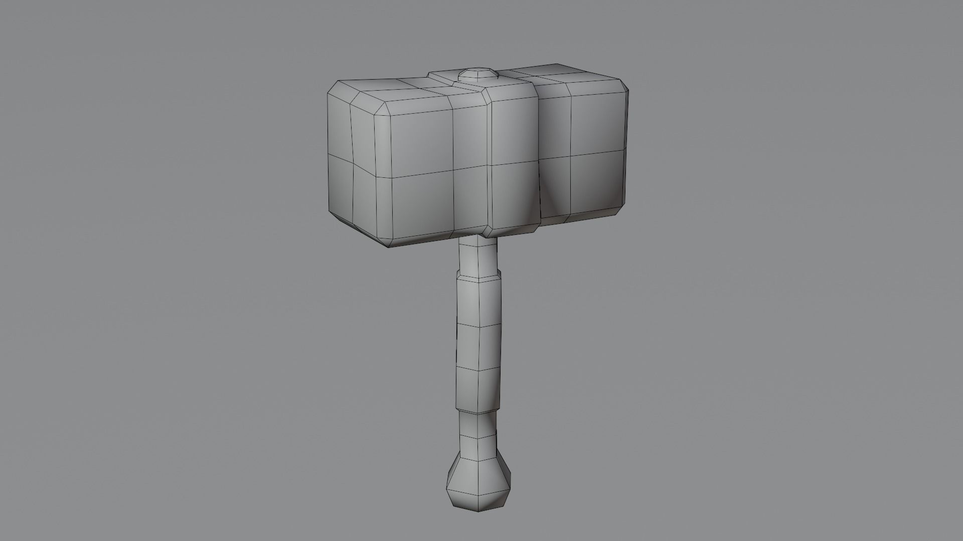Stone Hammer - Hand Painted 3D model_7