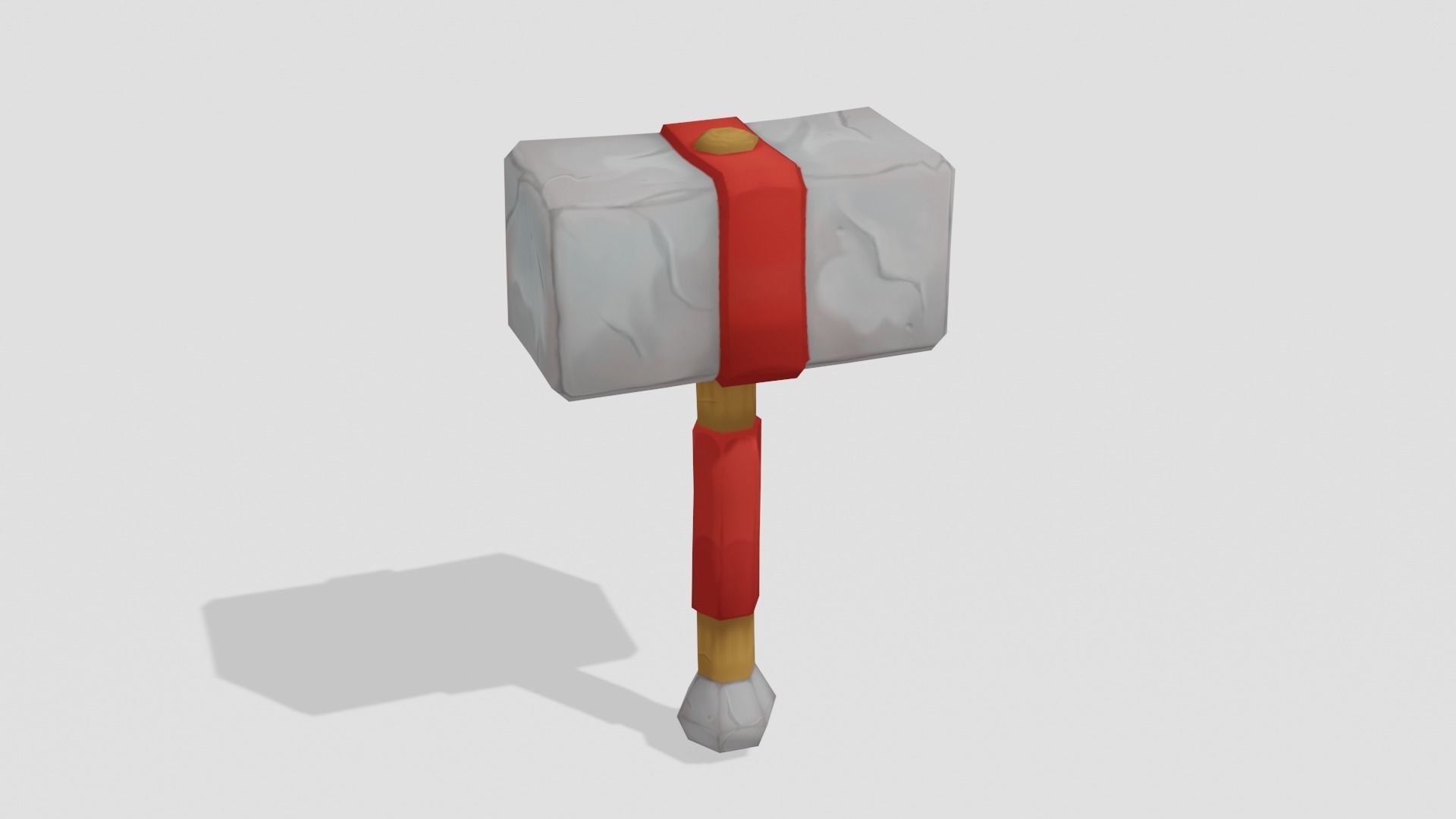 Stone Hammer - Hand Painted 3D model_1