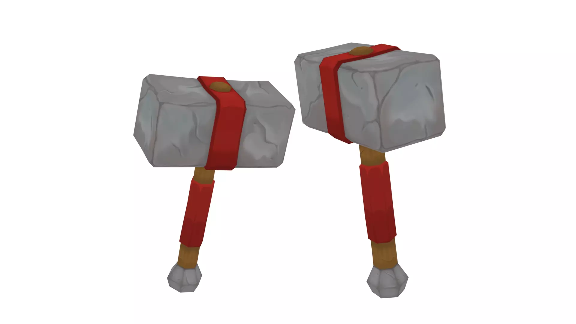 Stone Hammer - Hand Painted 3D model_0