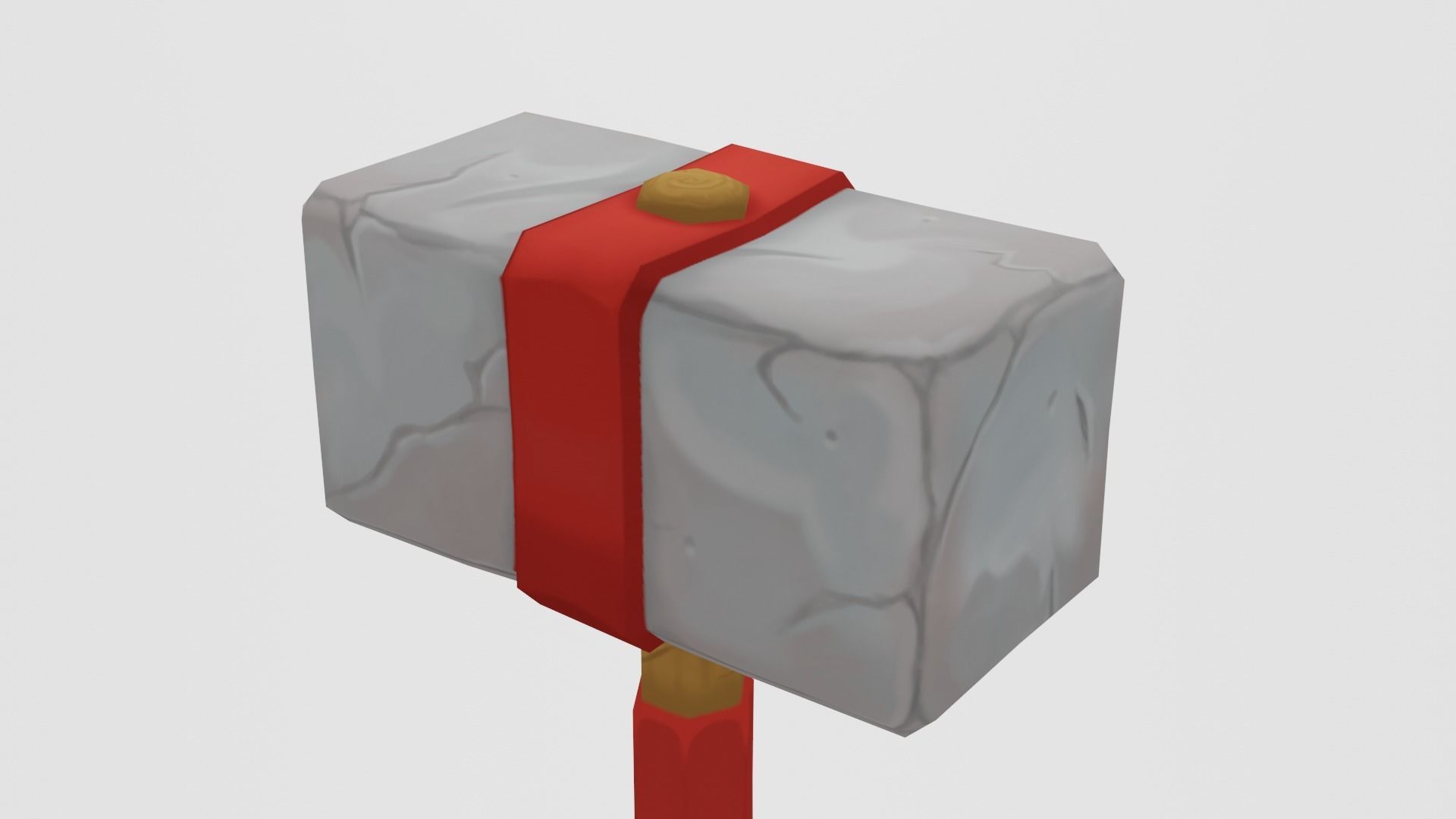 Stone Hammer - Hand Painted 3D model_2