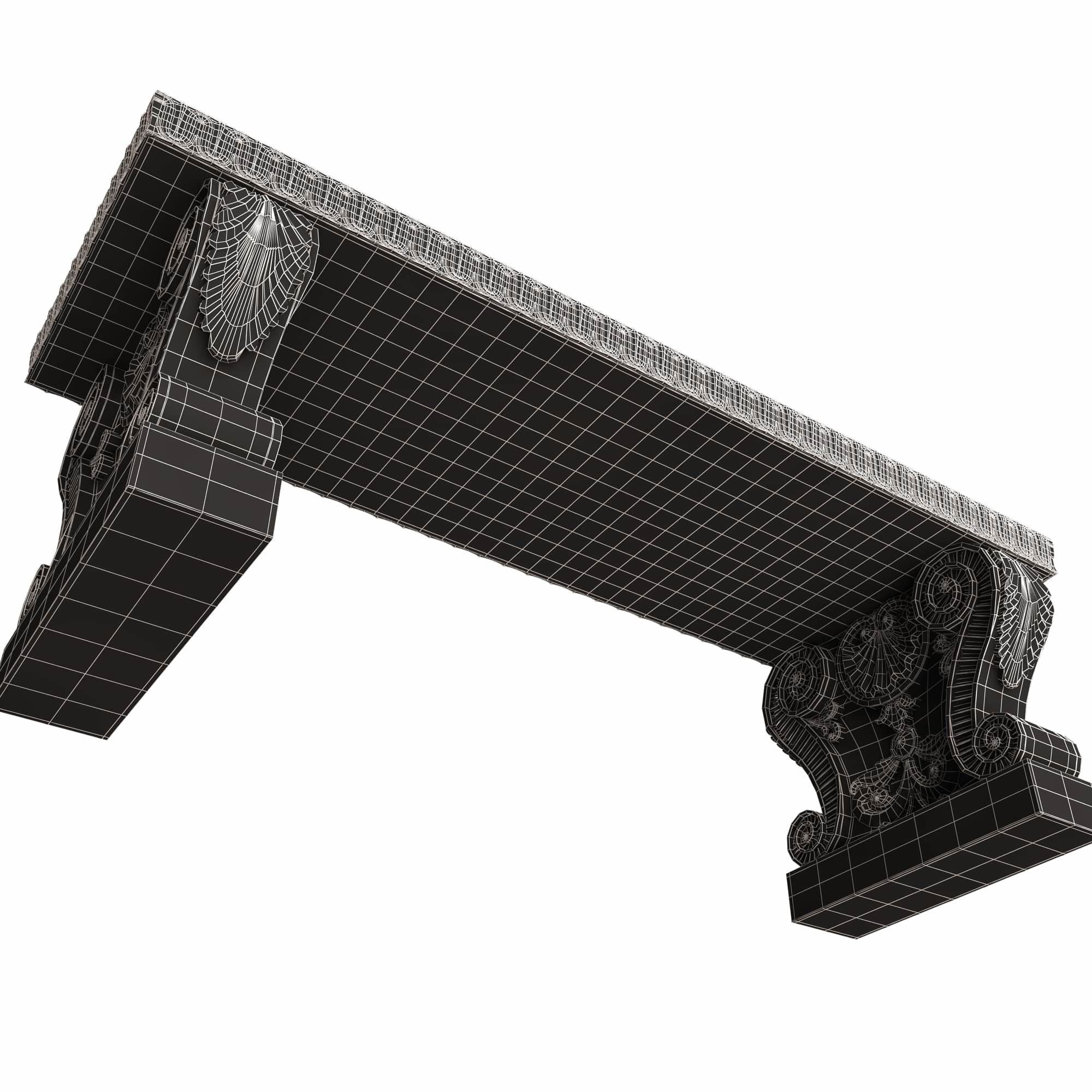 Stone Bench 03 Low-poly 3D model_8