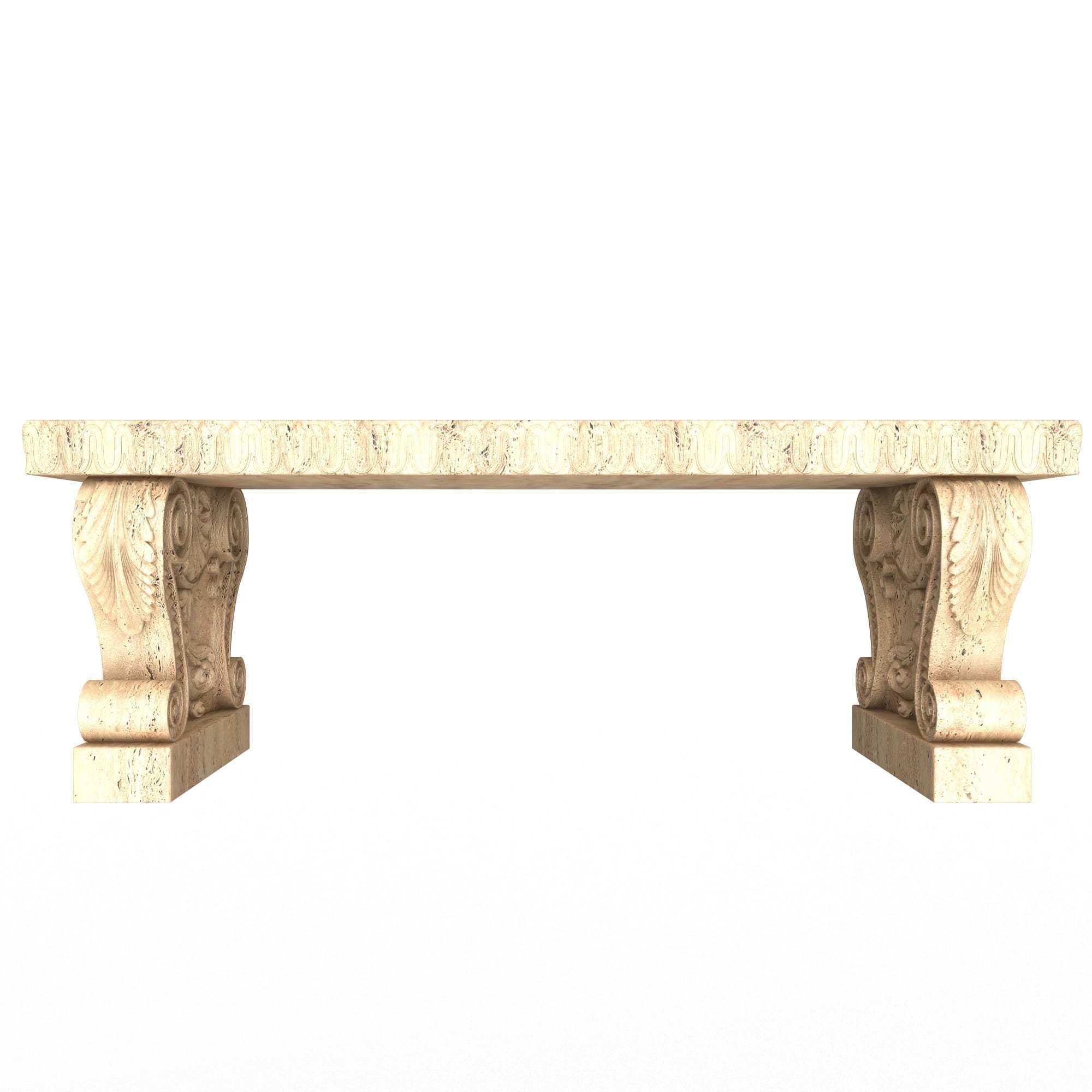 Stone Bench 03 Low-poly 3D model_5