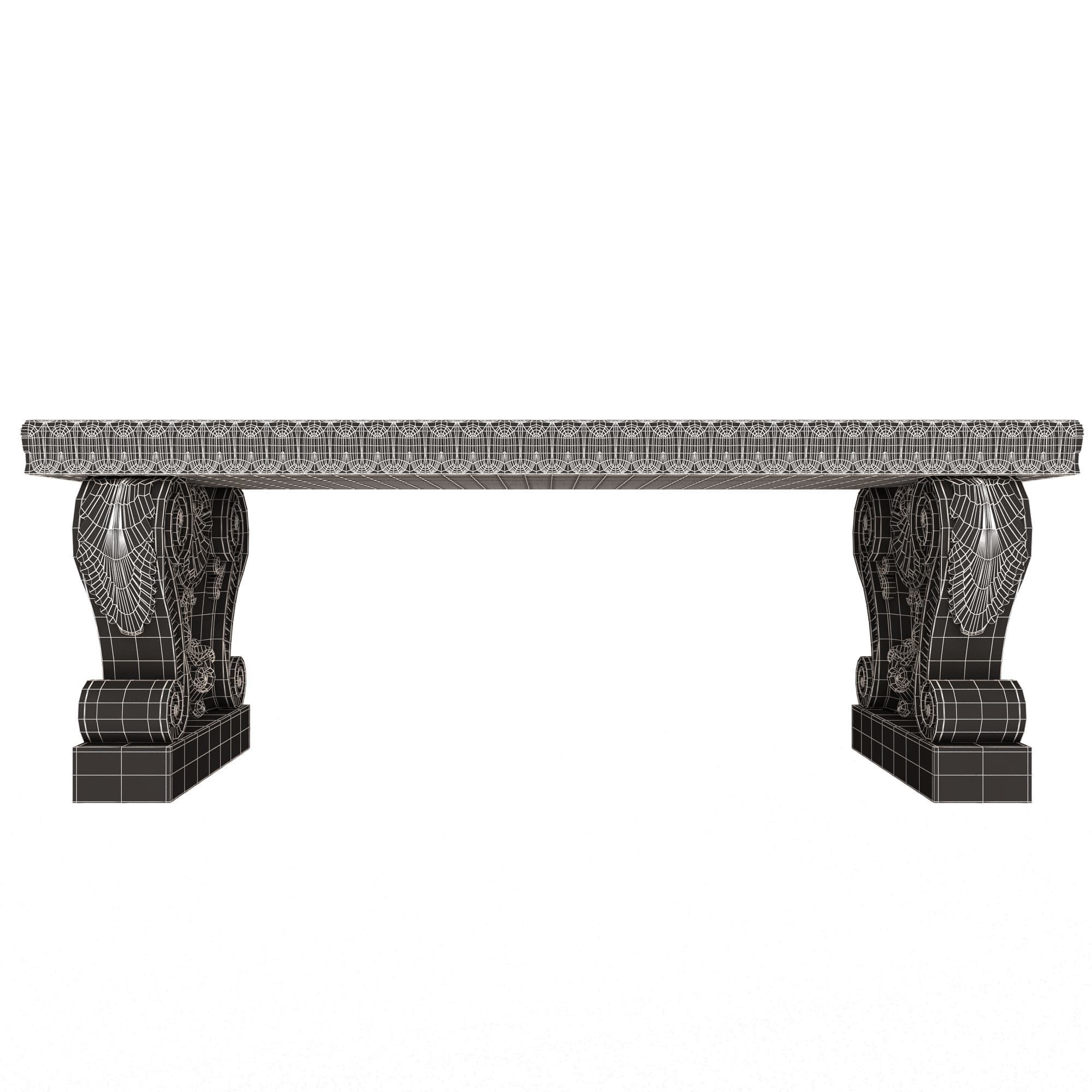 Stone Bench 03 Low-poly 3D model_11