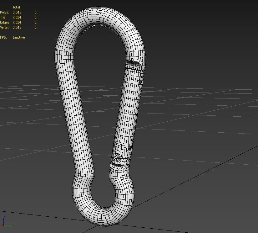 Carabiner Hook Model 01C Low-poly 3D model_7