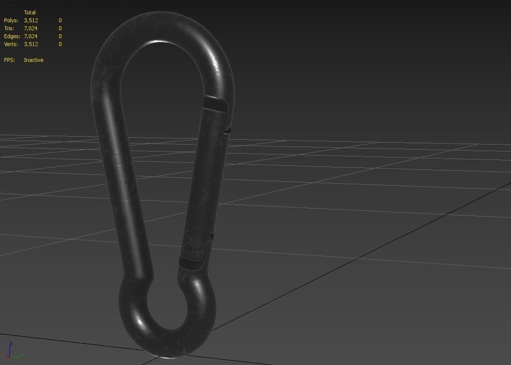 Carabiner Hook Model 01C Low-poly 3D model_2