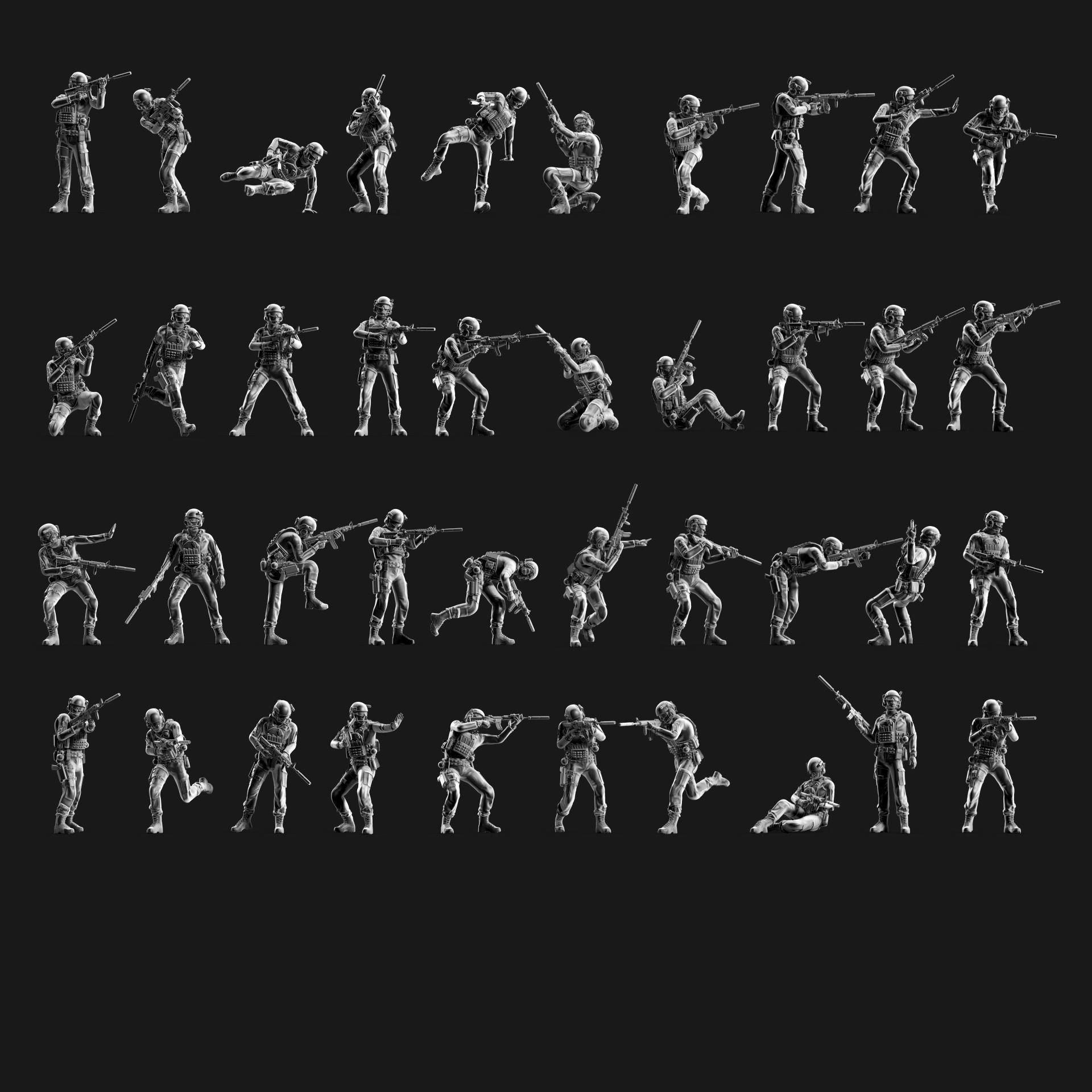 US Soldier Set 05 Free 3D print model_1