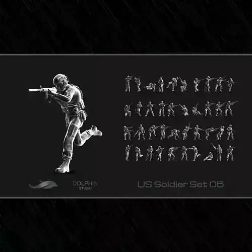 US Soldier Set 05 Free 3D print model